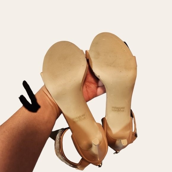 Colin Stuart Metallic Leopard Cheetah Animal Print Gold Silver Lace Up Wrap heel - Picture 10 of 16